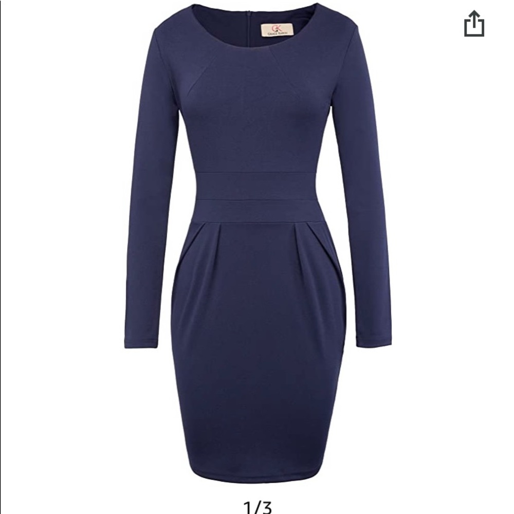 Navy blue Grace Karin pencil dress.